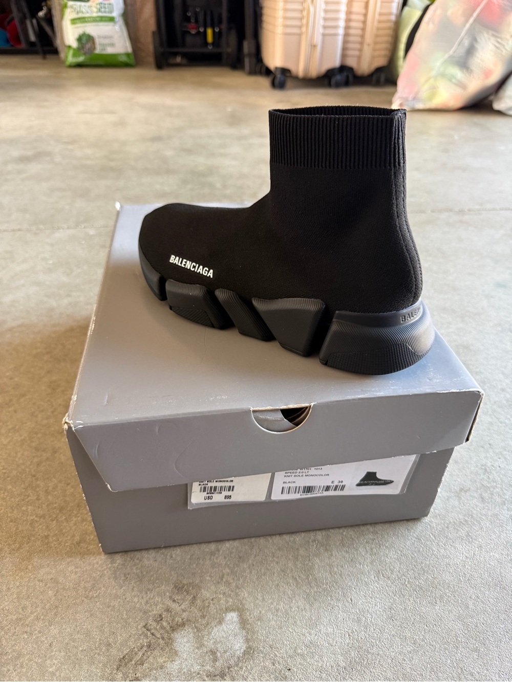 Balenciaga Black Sock-Style Speed Trainer Sneaker